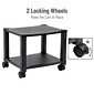Mind Reader 2-Shelf Mobile Printer Utility Cart with Wheels, Black (PRCARTSM-BLK)
