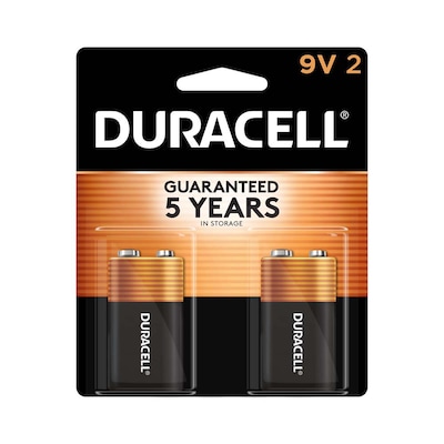 Duracell Coppertop 9V Alkaline Batteries, 2/Pack (MN1604B2Z)