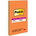 Post-it Super Sticky Notes, 5 x 8, Energy Boost Collection, Lined, 45 Sheet/Pad, 4 Pads/Pack (5845