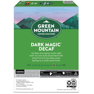 Green Mountain Dark Magic Decaf Coffee Keurig® K-Cup® Pods, Dark Roast, 96/Carton (504067)
