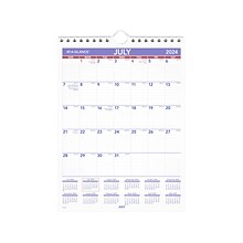 2024-2025 AT-A-GLANCE 8 x 11 Academic Monthly Wall Calendar, Purple/Red (AY1-28-25)