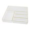 Martha Stewart Kerry Plastic Stackable Office Desk Drawer Organizer, Various Sizes, Clear/Gold, 5/Se