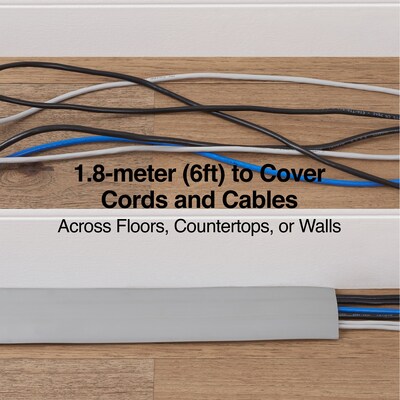 Quill Brand® 6' Cord Cover Cable Protector, Gray (29783)
