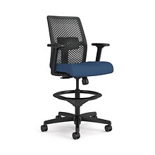 HON Ignition 2.0 ReActiv Back Vinyl Upholstered Seat Task Chair with Lumbar Support, Black/Blue (HIT