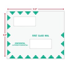 ComplyRight Self-Seal Tax Envelope, 9.5 x 11.5, White/Green, 50/Pack (PEV22)