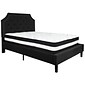 Flash Furniture Brighton Tufted Upholstered Platform Bed in Black Fabric with Pocket Spring Mattress, Full (SLBM6)