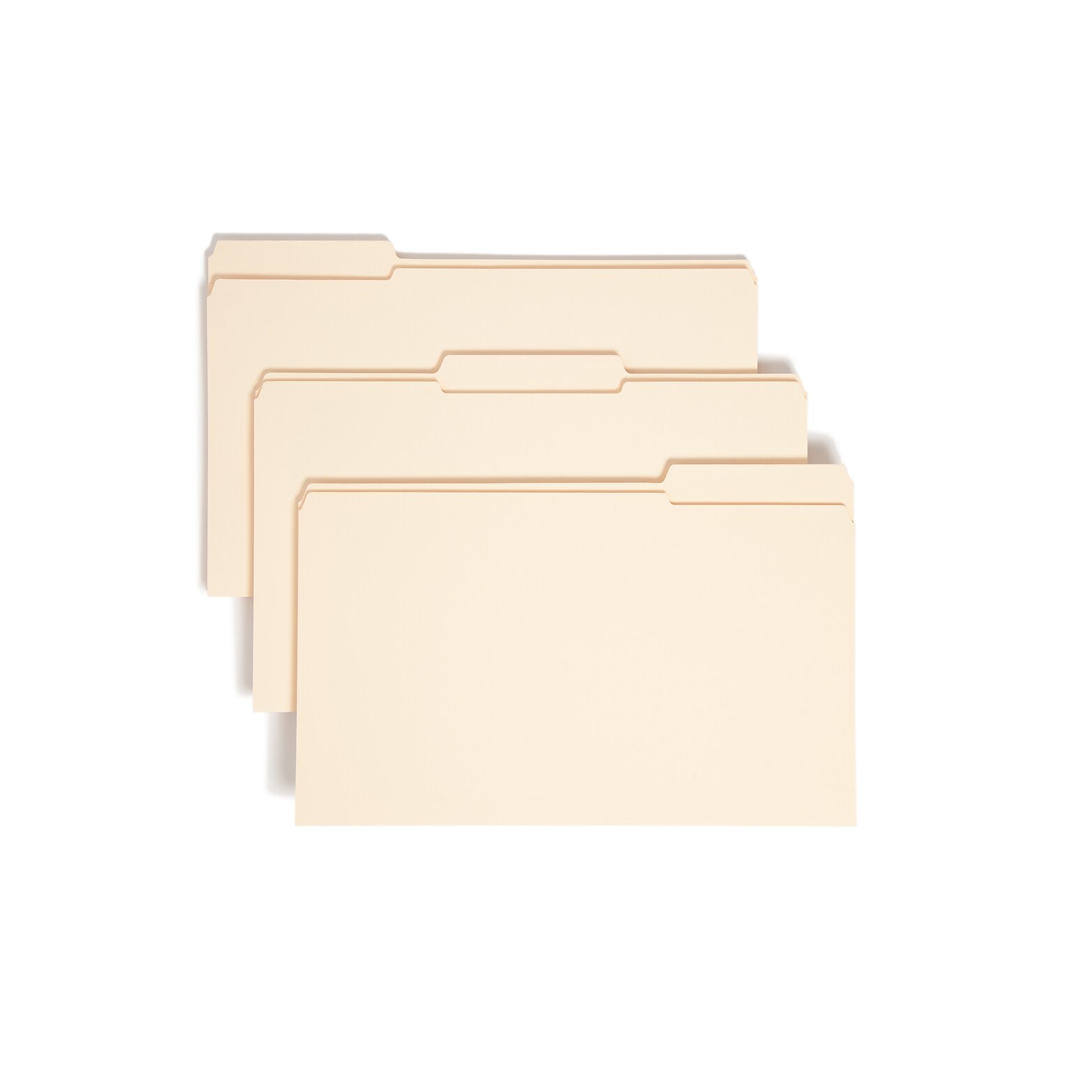 Smead Heavy Duty Reinforced File Folders, 3-Tab, 1-1/2 Expansion, Legal Size, Manila, 50/Box (15405)