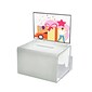 Azar® Extra Large White Suggestion Box With Pocket, Lock and Keys, 8 1/4"(H) x 11"(W) x 8 1/4"(D)