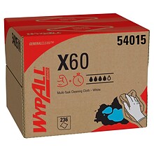 WypAll General Clean X60 Mulit-Task, White, 236 Sheets/Box (54015)