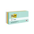 Post-it Notes, 3 x 3, Beachside Café Collection, 100 Sheet/Pad, 12 Pads/Pack (654AST)