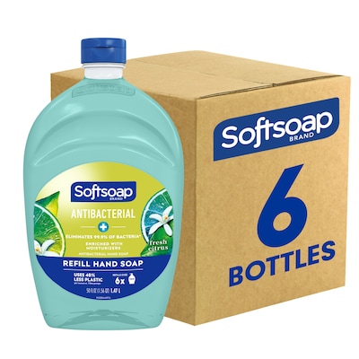 Softsoap Antibacterial Liquid Hand Soap Refill, Fresh Citrus Scent, 50 Fl. Oz., 6/Carton (US05266ACT)