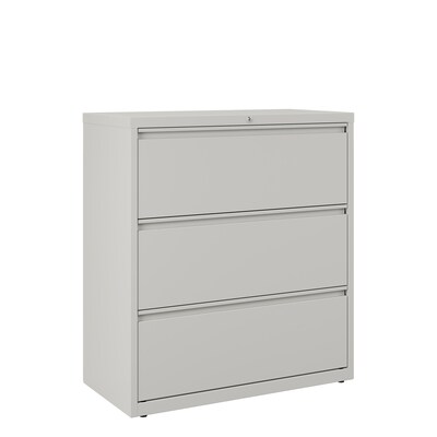 Quill Brand® HL8000 Commercial 3-Drawer Lateral File Cabinet, Locking, Letter/Legal, Gray, 36W (23200D)