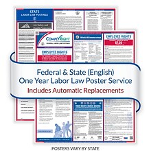 ComplyRight Federal and State (English) Labor Law 1-Year Poster Service, North Carolina (U1200CNC)