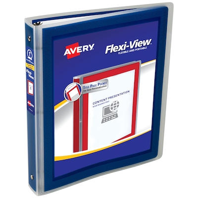 Avery Flexi-View Heavy Duty 1 3-Ring View Binders, Navy Blue (17685/14988-CC)
