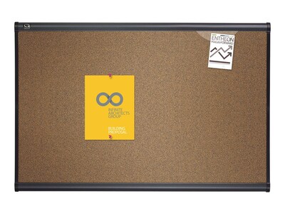 Quartet Prestige Cork Bulletin Board, Graphite Frame, 4' x 3' (QTB244G)