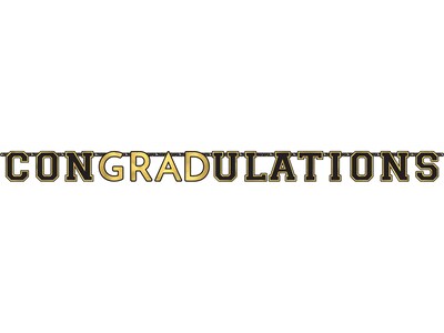Amscan ConGRADulations Graduation Letter Banner, Black/Gold (120870)