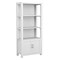 Martha Stewart Hutton 68 4-Shelf Shaker Style Bookcase w/ Cabinet, Gray Engineered Wood/Brushed Nic