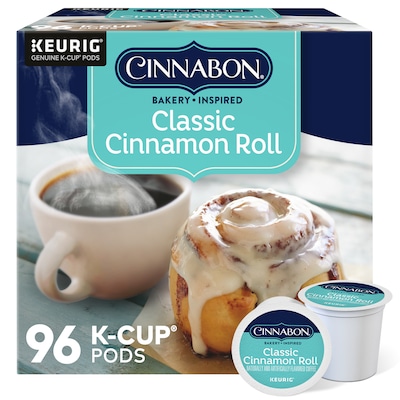Cinnabon Cinnamon Coffee Keurig® K-Cup® Pods, Light Roast, 96/Carton (10099555063056)