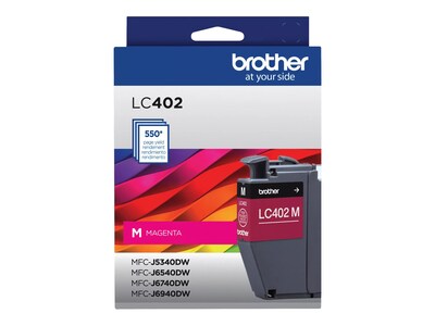 Brother LC402 Magenta Standard Yield Ink Cartridge, Prints Up to 550 Pages (LC402MS)