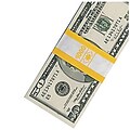 PM Company Currency Straps, White/Yellow, $1,000, 1000/PK