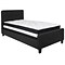 Flash Furniture Tribeca Tufted Upholstered Platform Bed in Black Fabric with Pocket Spring Mattress,