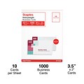 Staples® Business Cards, 3.5 x 2, Matte White, 1000/Pack (ST12520)