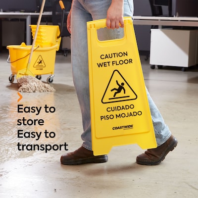 Coastwide Professional™ Safety Awareness Floor Sign, Yellow (CW21872)