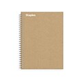 Staples Premium 1-Subject Notebook, 5.875 x 9, College Ruled, 100 Sheets, Brown (TR52120)