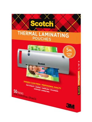 Scotch Thermal Laminating Pouches, Letter Size, 5 Mil, 50/Pack (TP5854-50)