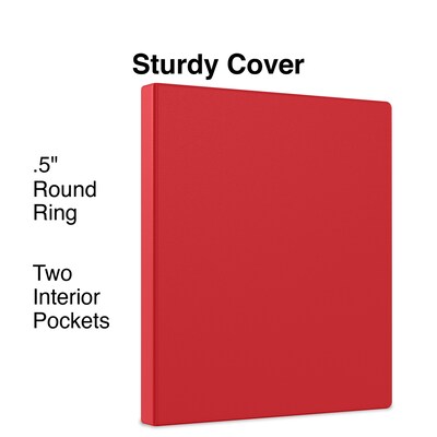 Staples 1/2" 3-Ring Non-View Binder, Red (ST26852-CC)