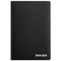 2024-2025 Staples 5 x 8 Academic Weekly & Monthly Planner, Faux Leather Cover, Black (ST23570-23)