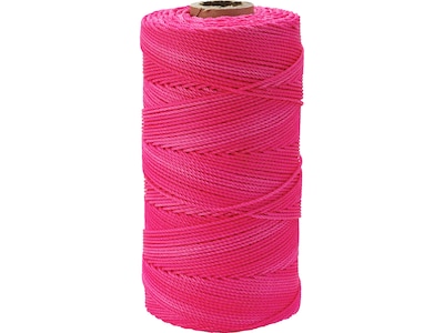 Mutual Industries Nylon Twisted Mason Twine, 0.06 x 1090 ft., Glo Pink, 4/Pack (14661-175-1090)