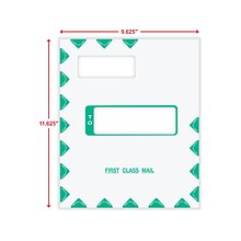 ComplyRight Self-Seal Tax Envelope, 11.63 x 9.63, White/Green, 50/Pack (PEV48)
