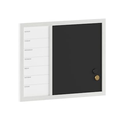 Martha Stewart Everette Magnetic Chalk-Dry Erase Weekly Calendar Combo Set, Engineered Wood Frame, 2