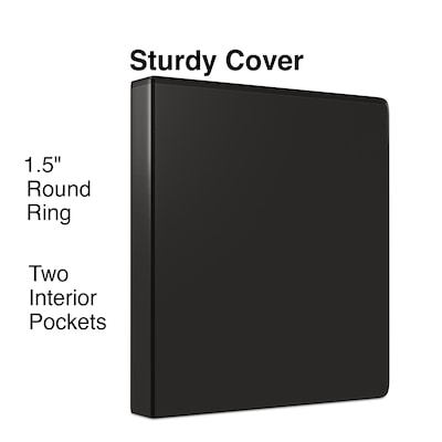 Staples® Economy 1-1/2 3 Ring View Binder, Black (80080)