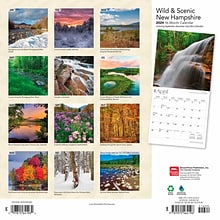 2024 BrownTrout New Hampshire Wild & Scenic 12 x 24 Monthly Wall Calendar (9781975464196)