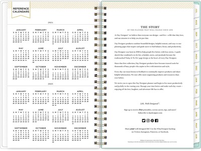 2024-2025 Blue Sky Day Designer Secret Garden Mint 5" x 8" Academic Weekly & Monthly Planner, Plastic Cover, Multicolor
