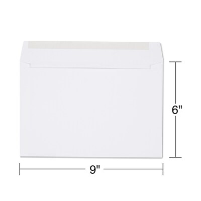 Staples® Gummed Flap Side-Opening Booklet Envelopes; 6" x 9", White Wove, 250/Box (472852/19306)