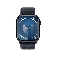 Apple Watch Series 9 (GPS) Smartwatch, 45mm, Midnight Aluminum Case with Midnight Sport Loop (MR9C3L