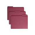 Smead Reinfocred File Folder, 3 Tab, Letter Size, Maroon, 100/Box (13084)