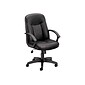 HON SofThread Leather High-Back Executive Chair, Center-Tilt, Fixed Arms, Black (BSXVL601SB11)