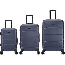 DUKAP SENSE Polycarbonate/ABS 3-Piece Luggage Set, Blue (DKSENSML-BLU)