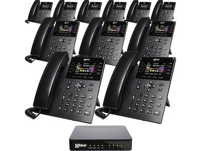 XBLUE QB1 14-Line Corded Conference Telephone System Bundle, Black (qb1-ip8g-4x11)