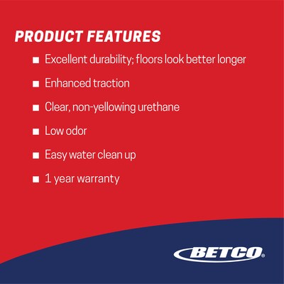 Betco GymShoe Commercial Gloss Two Component Sport Floor Finish w/ Catalyst, 5 Gal Pail (BET16770500