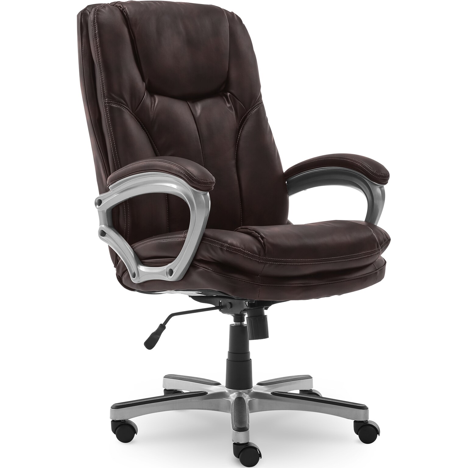 Serta Executive Ergonomic Faux Leather Executive Big & Tall Chair, 350 lb. Capacity, Roasted Chestnut (43502OSS)