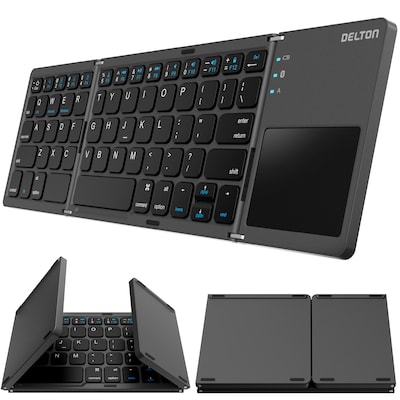 Delton F75 Wireless Ergonomic Touch Pad Keyboard, Black (DKBF75)