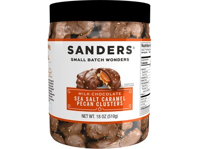 Sanders Small Batch Wonders Milk Chocolate Sea Salt Caramel Pecan Clusters, 18 Oz. (30971)