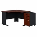 Bush Business Furniture Cubix 48W Corner Desk with Mobile File Cabinet, Hansen Cherry/Galaxy (SRA03