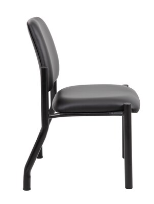 Boss Office Products Bariatric Armless Vinyl Guest and Reception Area Chair, Black (B9595AM-BK)