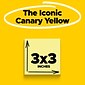 Post-it Notes, 3" x 3", Canary Collection, 100 Sheet/Pad, 12 Pads/Pack (654-12YW)